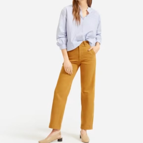 Everlane Pants - NWT EVERLANE The Straight-Leg Crop Pant Golden Brown Denim SZ 6